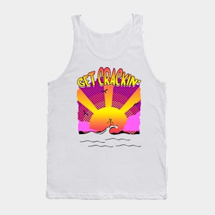 Surfing, Surfboard, Beach, Sunset, Ocean, Sea Tank Top